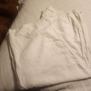 OLD NAVY WOMENS PLUS SIZE White Cotton Linen Pants